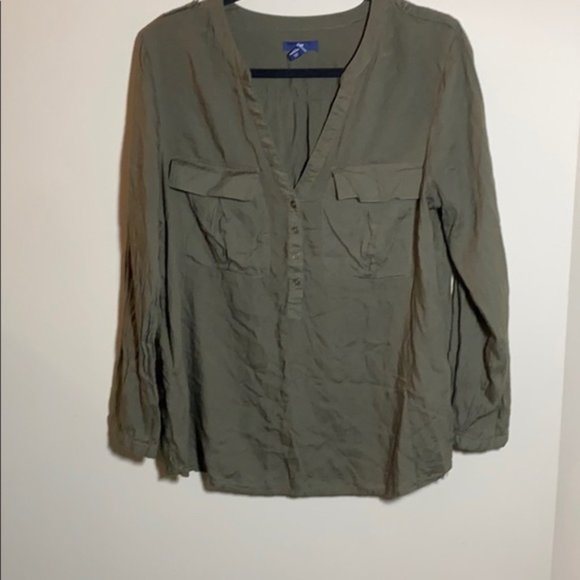 Gap factory long sleeve olive green top medium - Picture 1 of 4